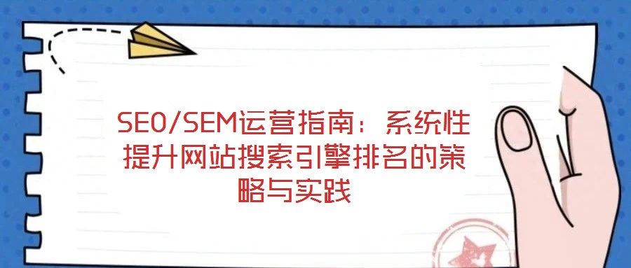 SEO/SEM運營指南：系統性提升網站搜索引擎排名的策略與實踐