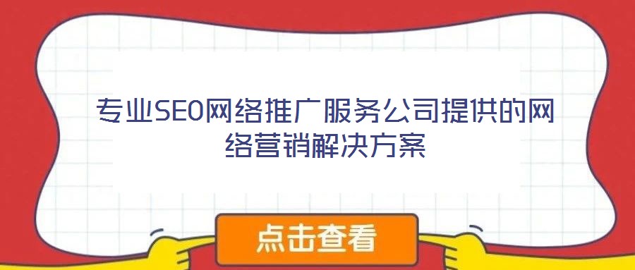 專業SEO網絡推廣服務公司提供的網絡營銷解決方案